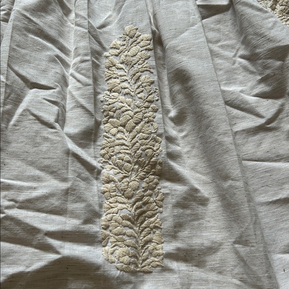 Mi Golondrina Beige Floral Embroidered Top Sz L - Picture 4 of 5